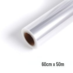 50m Clear Cellophane Wrap Roll for Bouquets