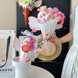Ice-cream Cone Shape Gift Packaging Kit Pack 4