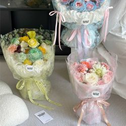 Rose Print Clear Cellophane Wrap Paper Pack 20