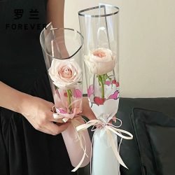 Silver-Edged Single Flower Wrap Paper Pack 20