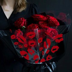 20pcs Red Lips Cellophane Flower Packaging Paper