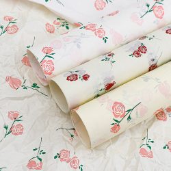 Rose Pattern Bouquet Wrapping Paper Pack 20