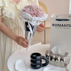 Mirror Surface Ice-cream Cone Shaped Bouquet Paper Pack 20